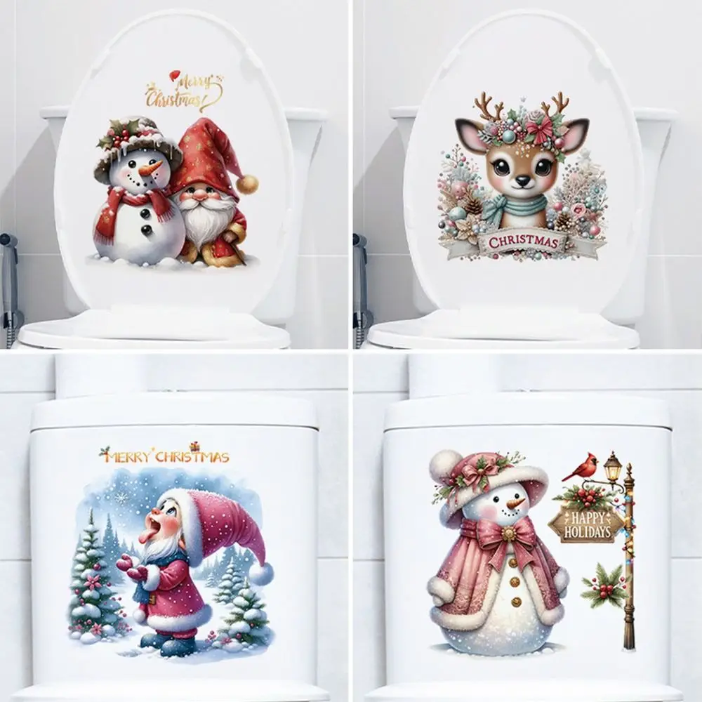 Multicolor Christmas Electrostatic Stickers Santa Clause Reindeer Snowman Snowflake Shopwindow Decals Gifts Cartoon