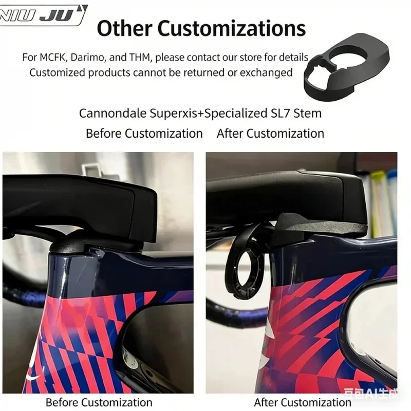 For Cannondale System/Super Six 3rd GEN for DEDA FSA VISION THE ONE PRO Hidden Cable Routing Bike Handlebar Headset Cone Spacer