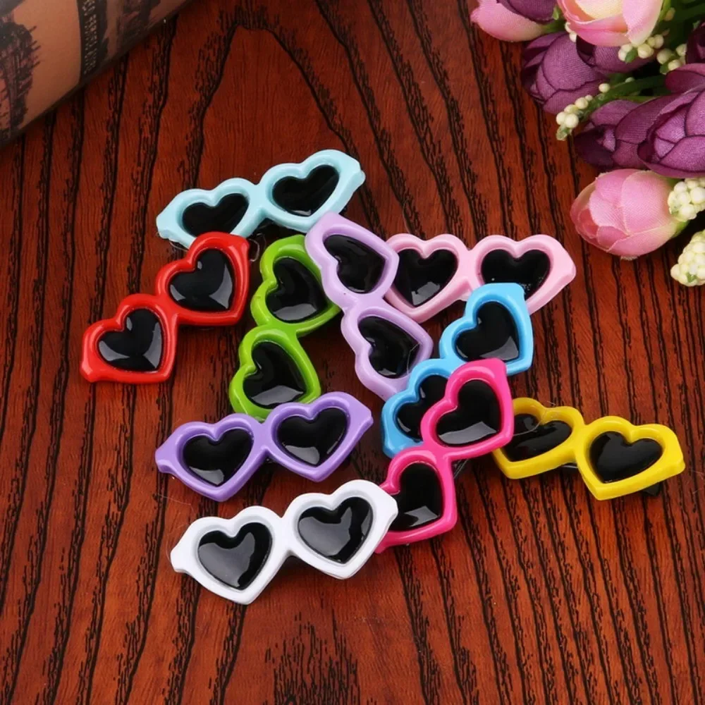 Plastic Heart Shaped Hairpins for Pets Hair Clip Bows Barrette Sunglasses Accessories Dog Cat Puppy