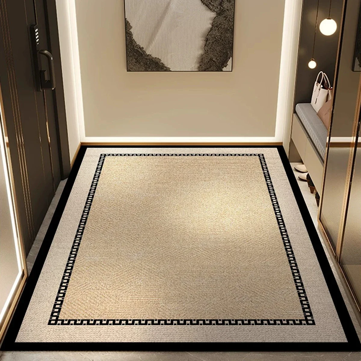 Wabi-sabi Striped Entrance Doormat Rug Non-slip Welcome Mats Dirt Trapping Washable Corridor Carpet Entry Door Mat Home Decorate
