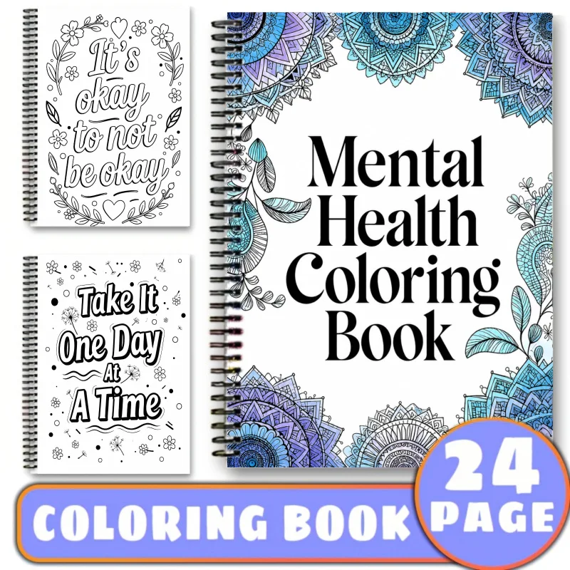Cross-border new arrival: bestselling a4 mental wellness inspirational quotes coloring book - spiral bound, natural paper
