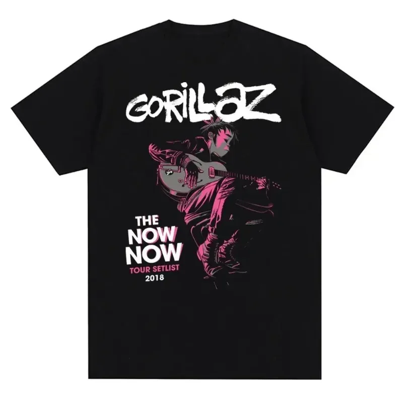 Music band Gorillazs punk rock fashion printed Tshirt 90s retro casual fashion short sleeved plus sizeTshirt suitable for women