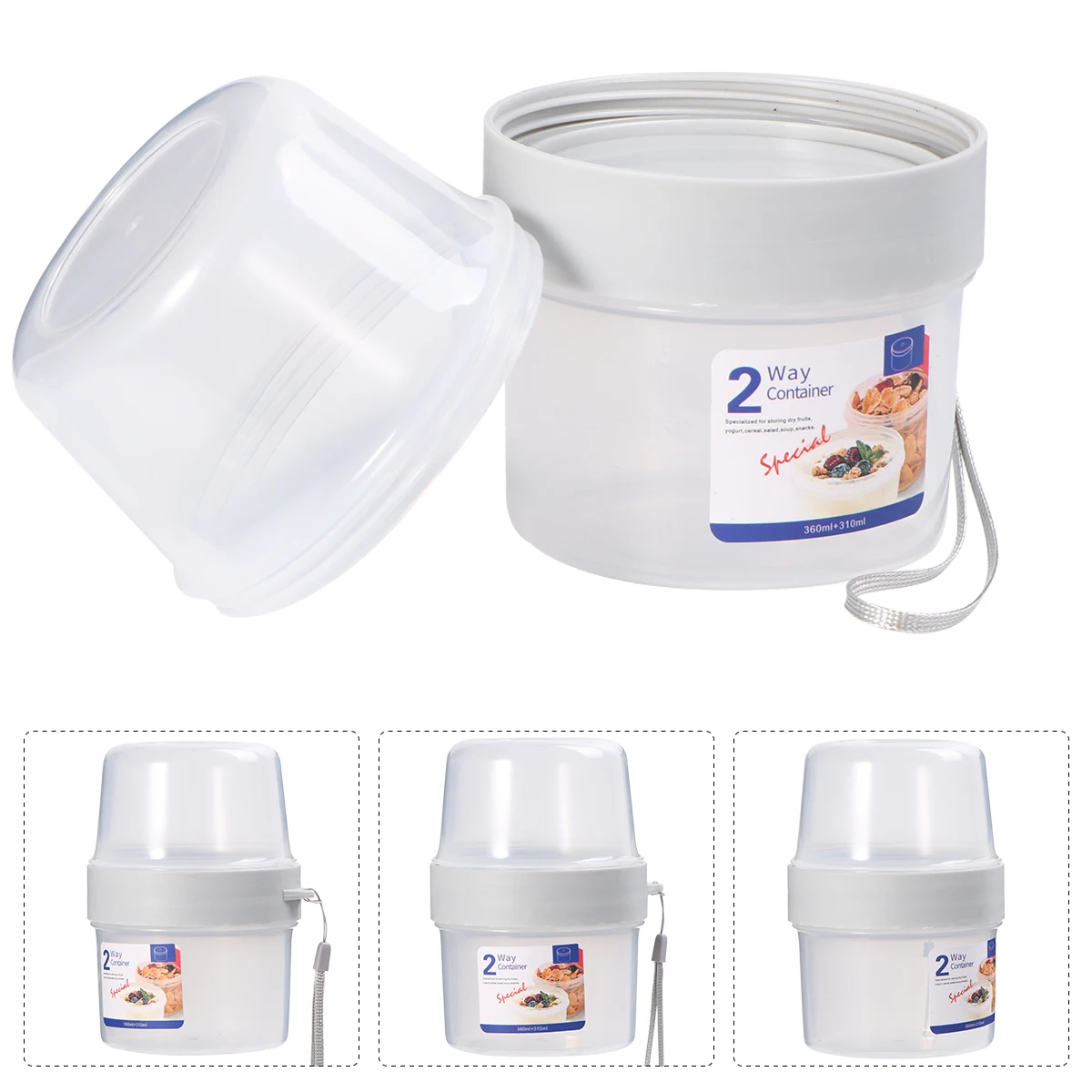 

1pc 310+360Ml Double Layer Food Grade Heat Preservation Lunch Box Microwave Safe Thermal Bento Container Portable Storage School
