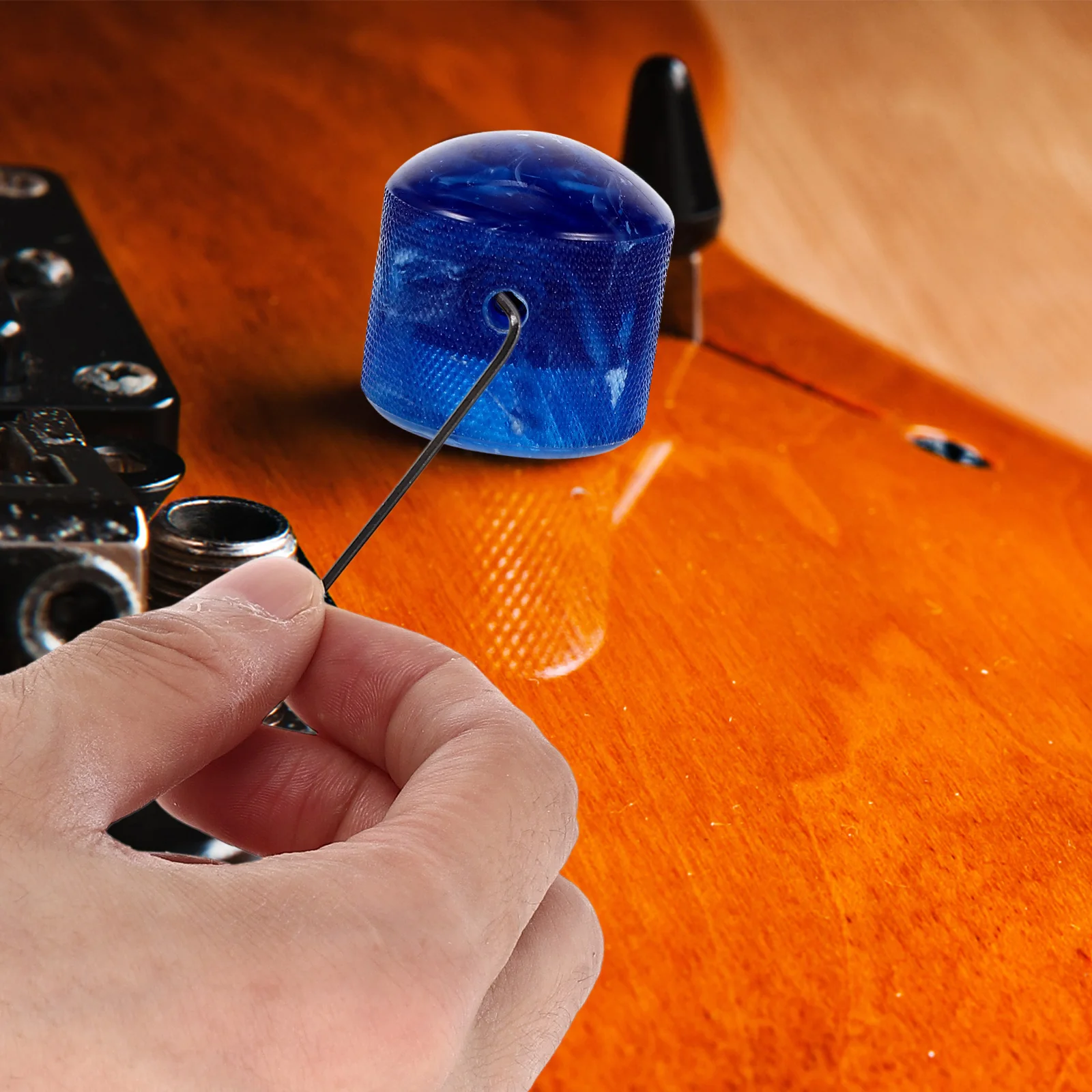 

Guitar Potentiometer Button Control Knobs Patch White Volume and Tone Electric Parts Hardware Blue