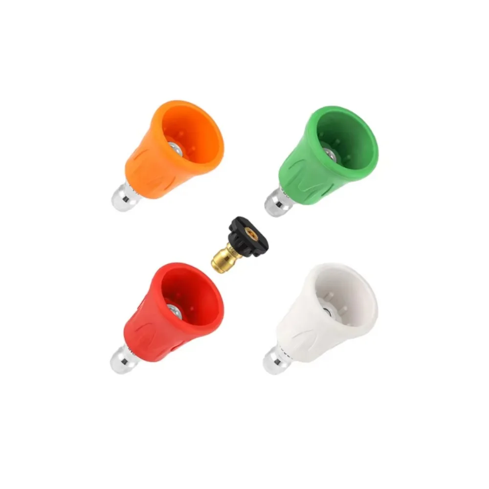 1/4-inch High-pressure High-quality Nozzle Head with Soft Nozzle Holder Rubber Protector for High-pressure Car Washer Cleaning