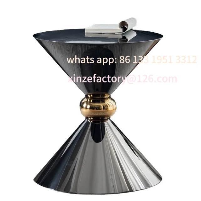 

Customizable Italian minimalist designer small coffee table stainless steel postmodern sofa corner table