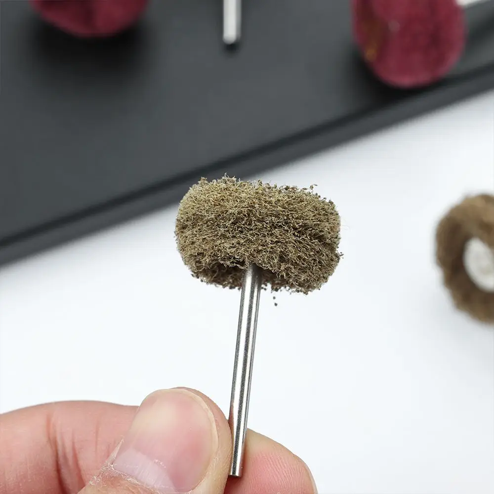 10pcs Mini Drill Abrasive Brush Nylon Buffing Polishing Wheel with 3mm Shank for Dremel Rotary Tool Accessories Set