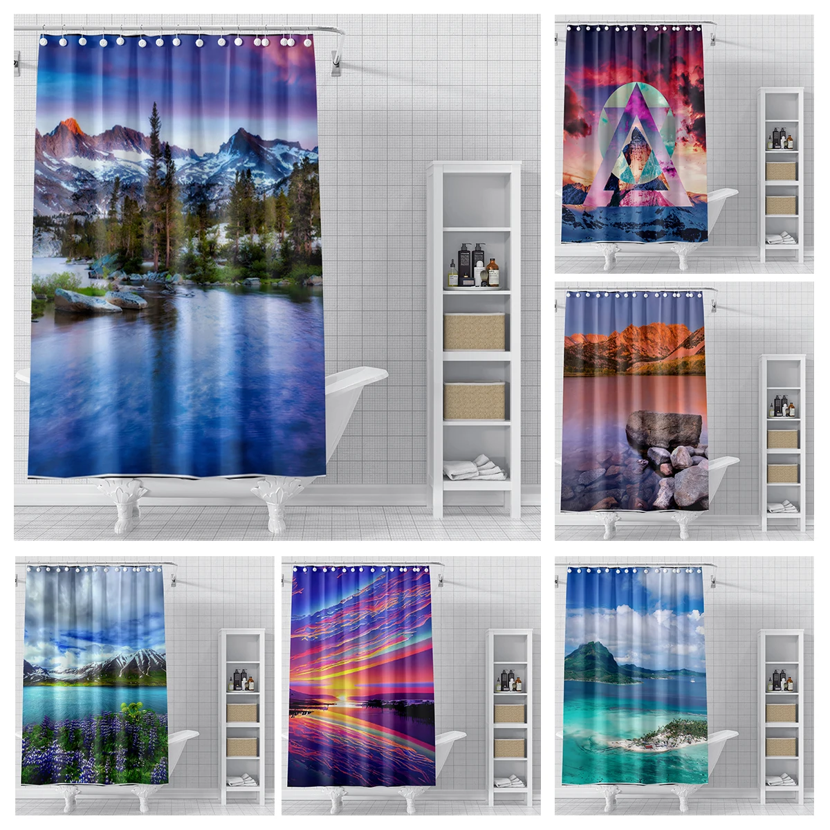 home shower curtains for bathroom Landscape animals waterproof fabric bathroom Curtains modern shower curtain 180x200 240x200