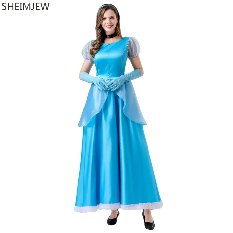 New Adult Women Fairy Tale Princess Cosplay Dresses Halloween Role-playing Performance Costume Holiday Party Masquerade Dress Up