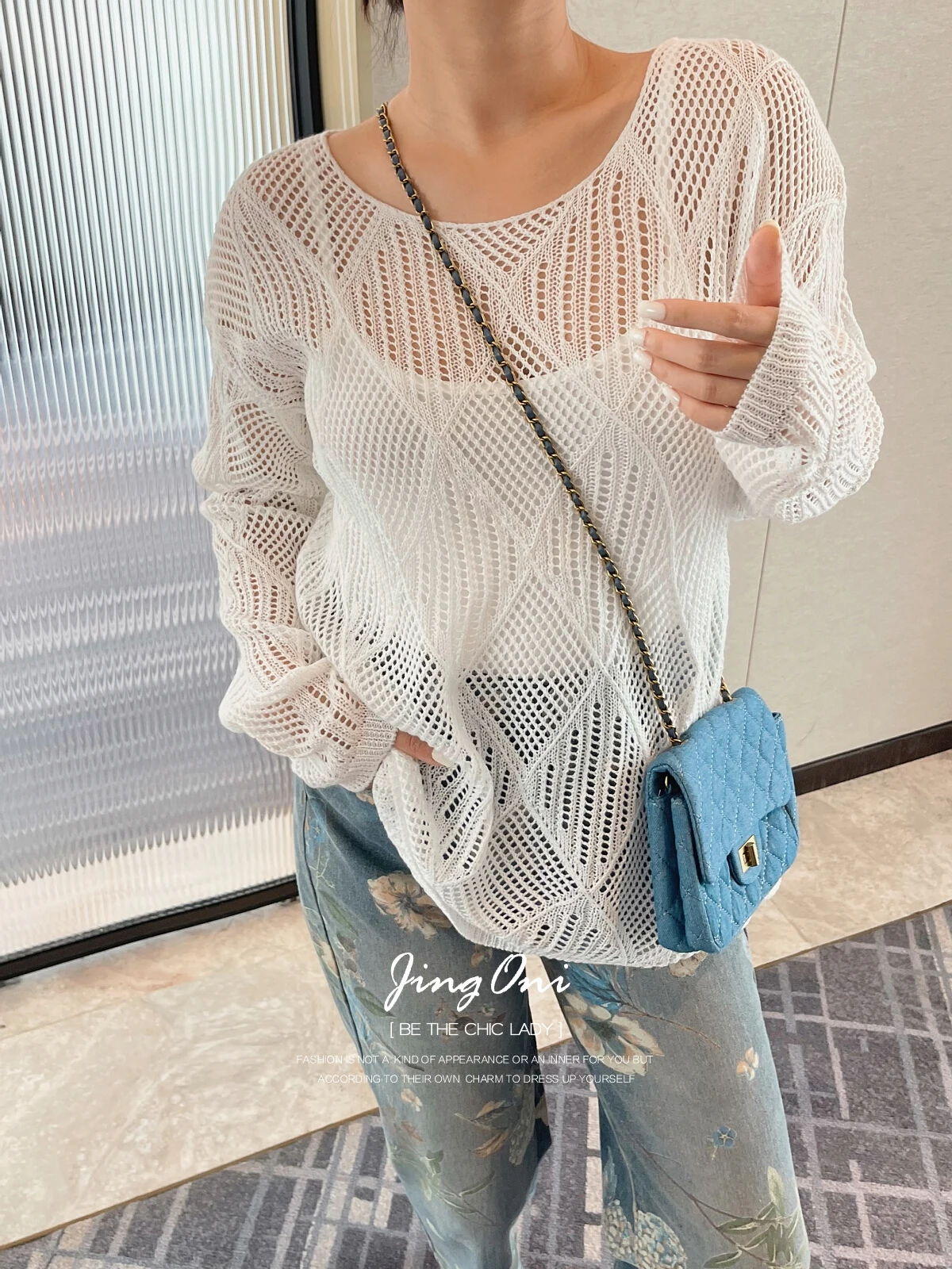 Hollow Out Knitted Top T-shirt Y2k Woman Clothing 2024 Summer Korean Fashion Style New Elegant Luxury Vintage Lolita Beach Crop