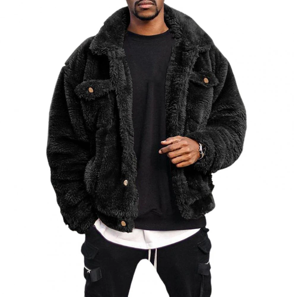 Casual Outing Men Winter Jacket Fluffy Outwear 2XL Casual Style For Daily Use For Holidays Long Sleeve No Elasticity