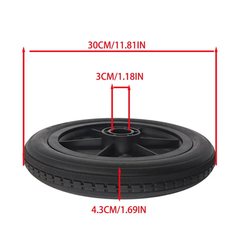 Original 12 1 / 2x2 1 / 4 Solid Wheel Wheelchair Parts Rear Wheel 12 Inch PU Tire Inflation Free Wheel Manual Wheelchair Wheel