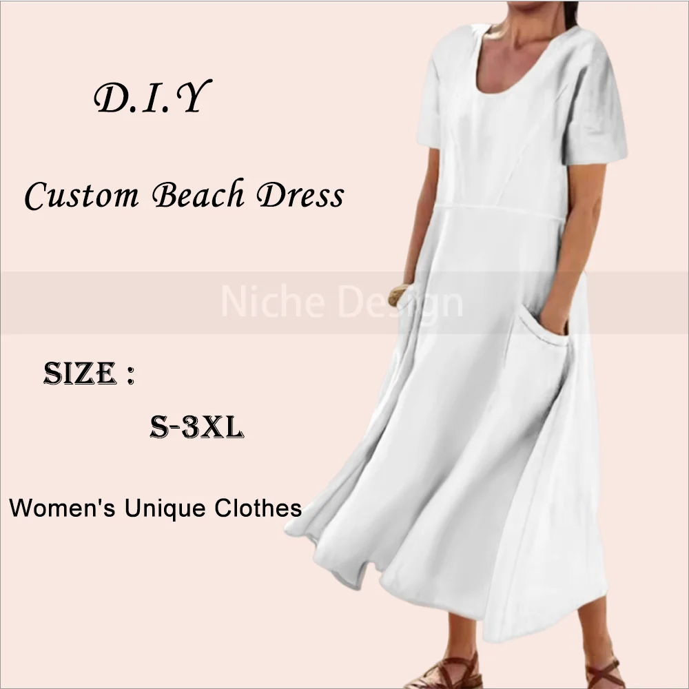 

Women's Unique Clothescasual Women's Dress Loose V-Neck Trendy New Designer Custom Long Dress Beach Party Dress Unique Clothes