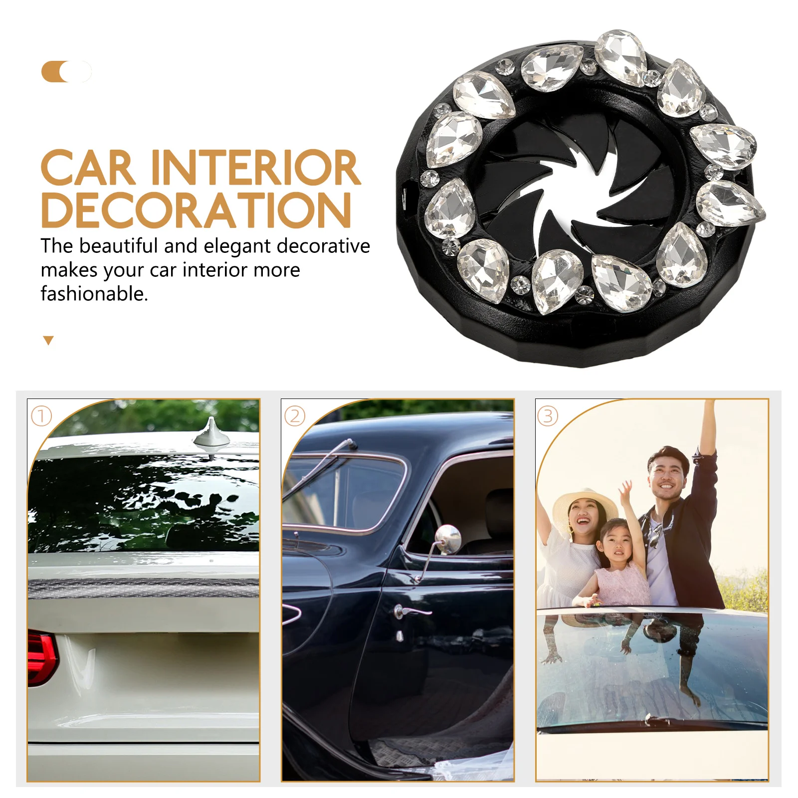 

Diamond- Button Decoration Car Ignition Bling Cover Engine Decorative Circle
