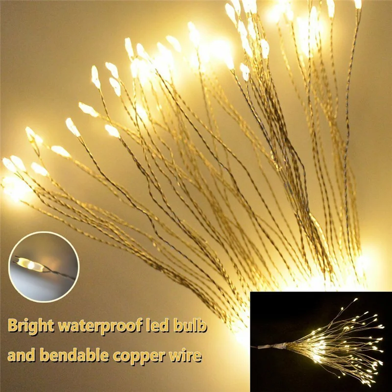 Imagem -06 - Christmas Fireworks Fairy Lights Guirlanda Cortina Led String Natal Ano Novo Decoração do Quarto Iluminação 3m 500leds