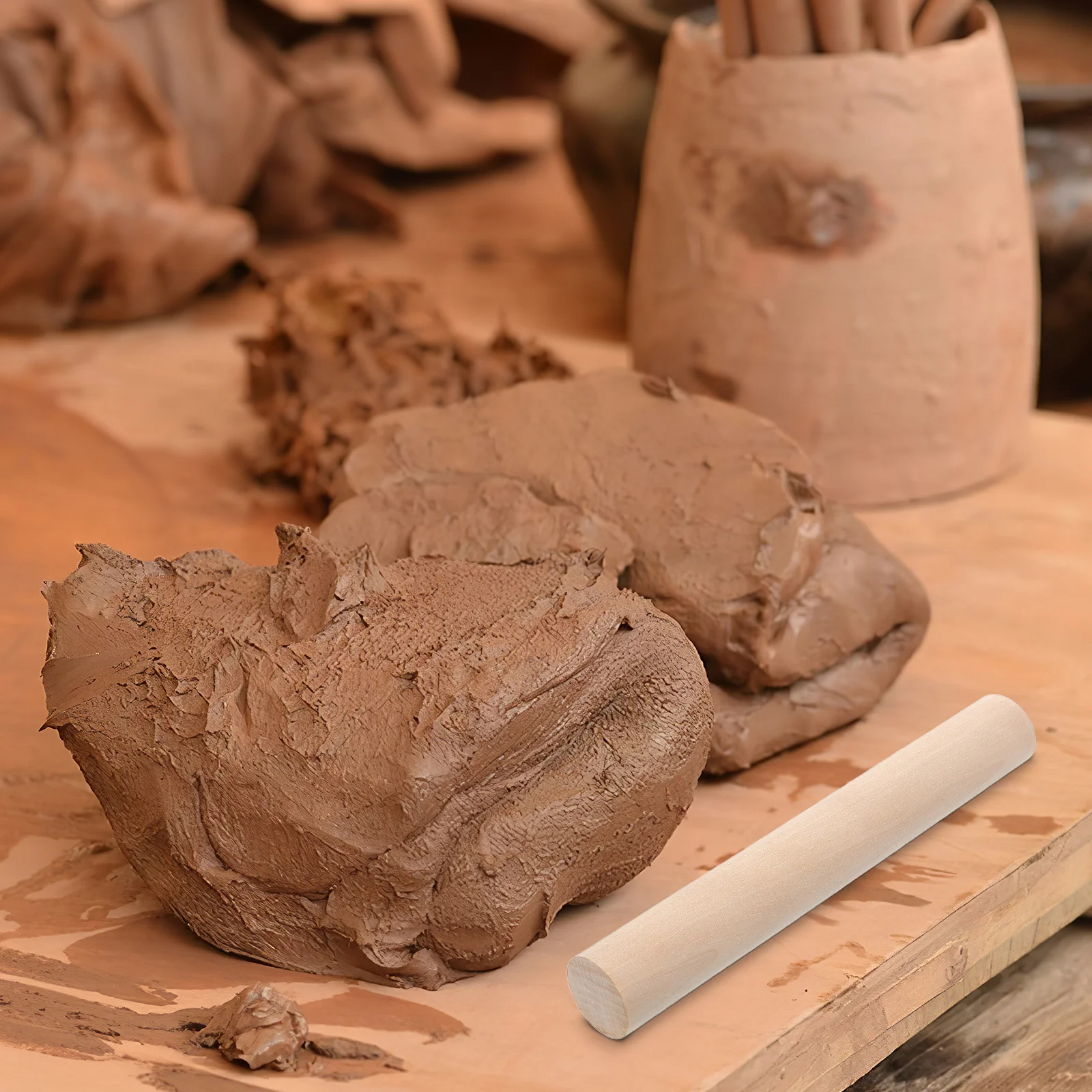 

Wooden Rolling Pin For Clay Baking Craft Dough Fondant Polymer Small Tool Pottery Teaching Accessories Roller