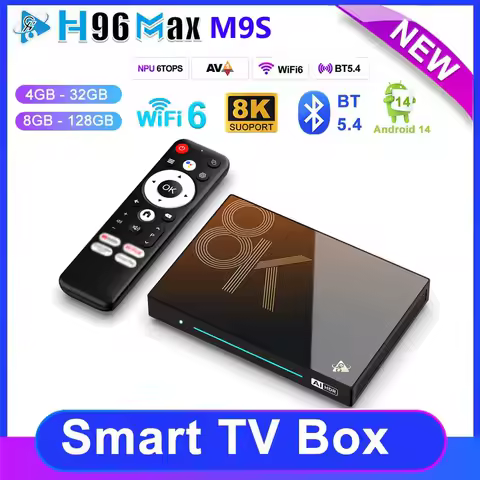 H96 MAX M9S Android14 Rockchip RK3576 TV Box AI VisionPQ TV Box Support 8K Video Decoding 8G 128G LPDDR4 BT Wifi6 Media Player