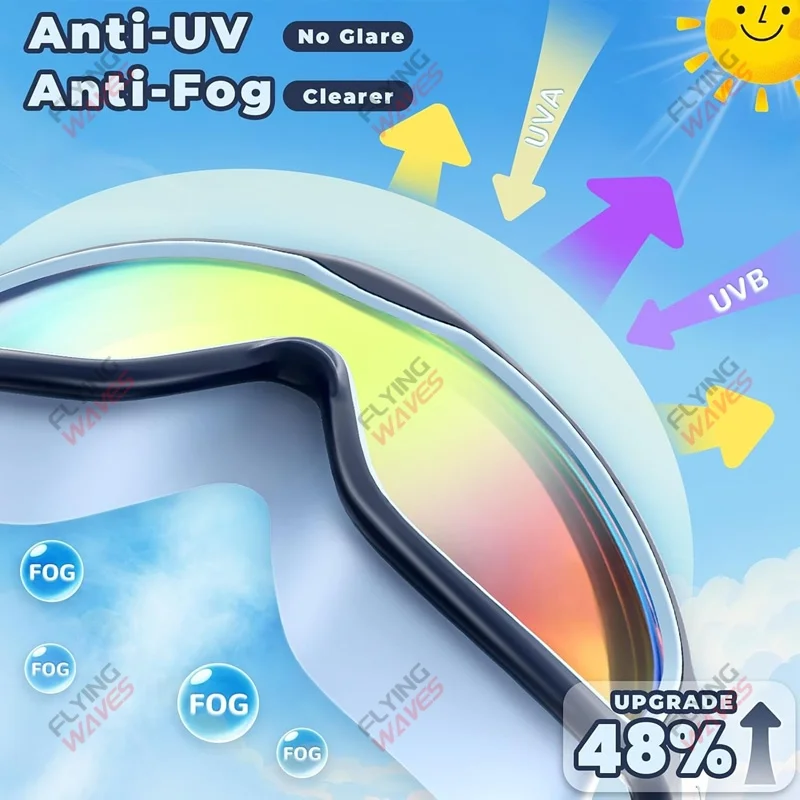 الملونة الاطفال نظارات السباحة رؤية واسعة المضادة للأشعة فوق البنفسجية المضادة للضباب لا تسرب بركة السباحة اكسسوارات للبنين بنات الشباب طفل سن 3-15