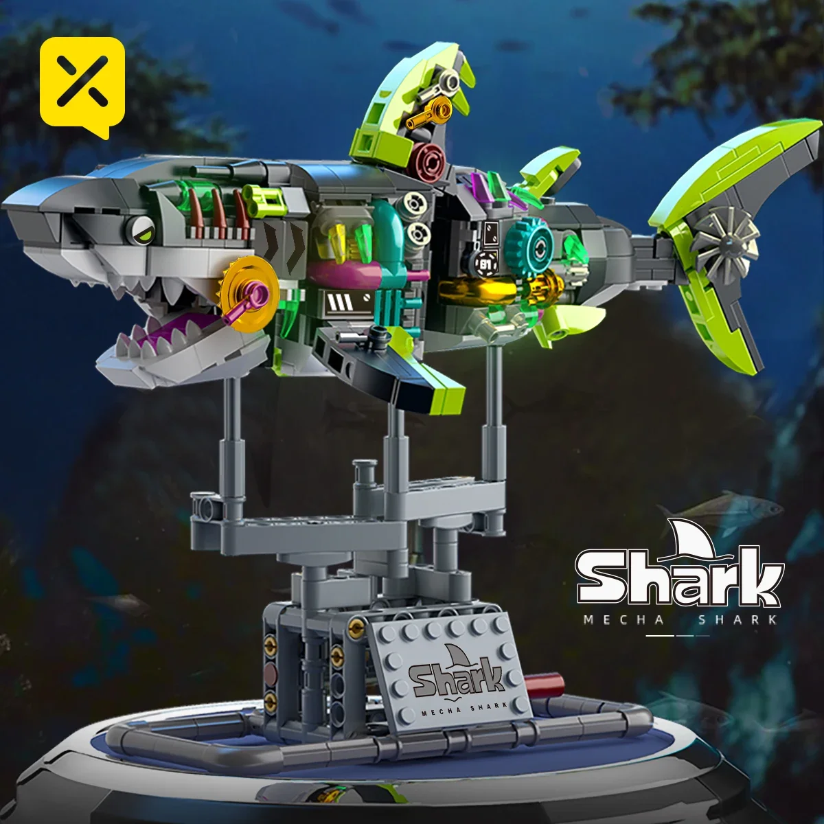 

747+ PCS Shark Building Blocks Sets STEM Educational Toys for Kids Ages 6+ ABS Brick Blocks Desktop Toy Imagination Motor Skills