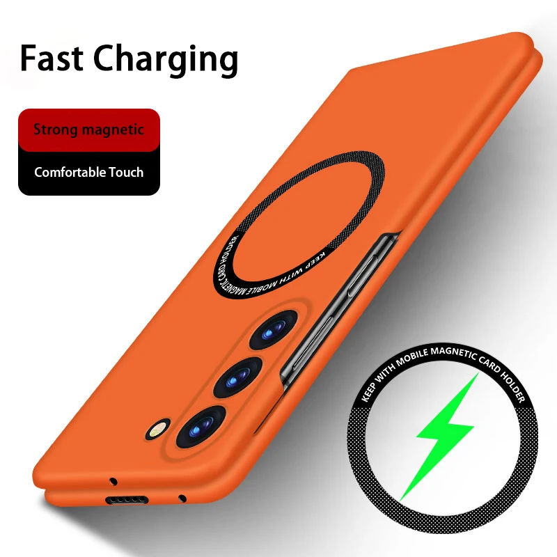 Magnetic Phone Cases for Samsung Galaxy Z Fold6 Fold 6 5G Foldable Screen Shockproof Hard Lightweight Thin Frameless Back Covers