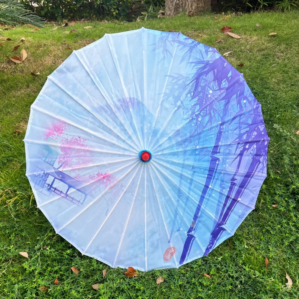 

56cm Umbrella Fan Chinese Antique Style Silk Cloth Cosplay Hanfu Oil Paper Umbrella 10 Colors Prop Dance Umbrella