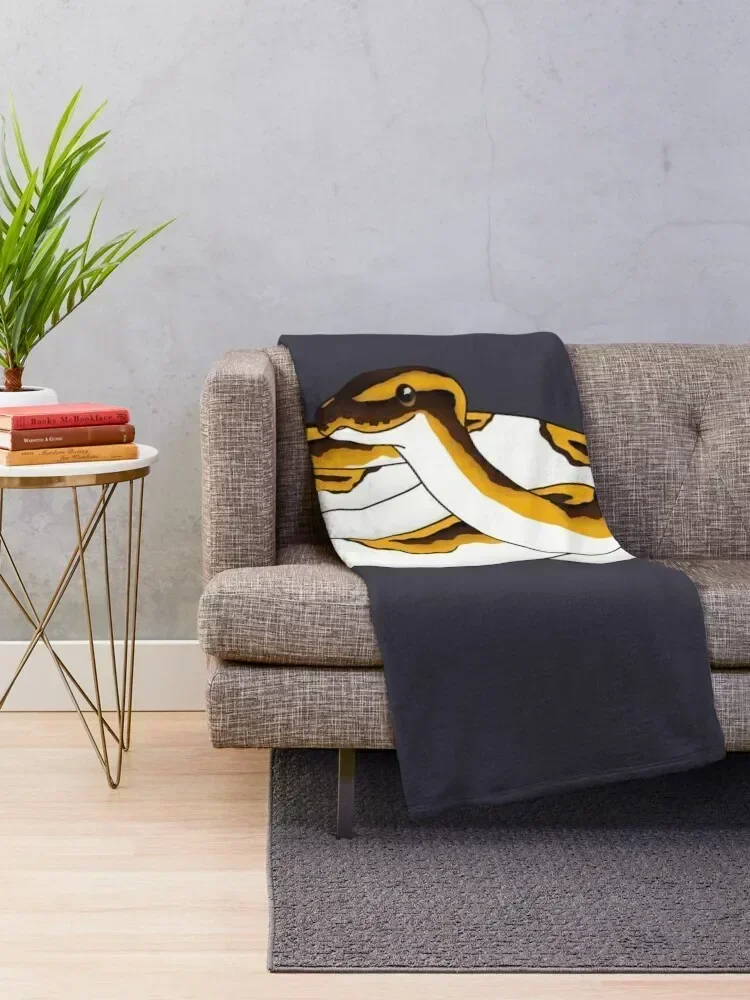 Piebald Ball Python Illustration Throw Blanket Thins Beautifuls Soft Warm Blankets