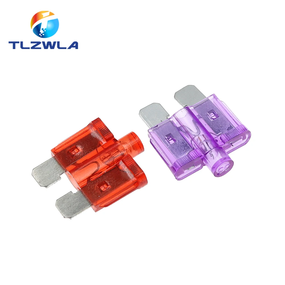 10PCS 5A 10A 15-40A Medium Size Auto Fuse Inserts Car Insurance Tablets Medium Fuse With Lamp Car Inserts Fuse With Box And Clip