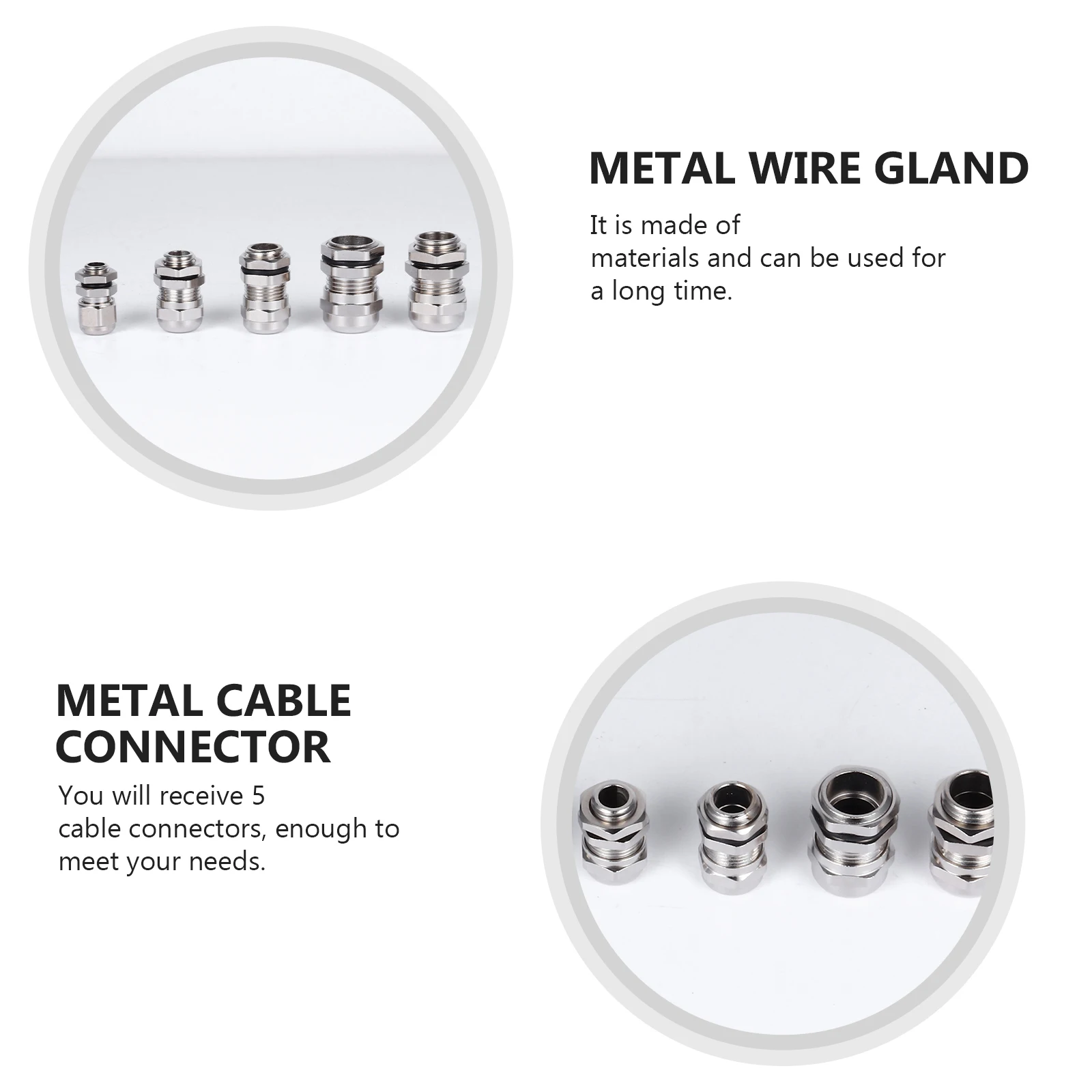 

5pcs Waterproof Cable Connector Metal Gland M8*1 M10*1.5 *1.5 *1.5 *1.5 High-quality Materials Electrical Appliances