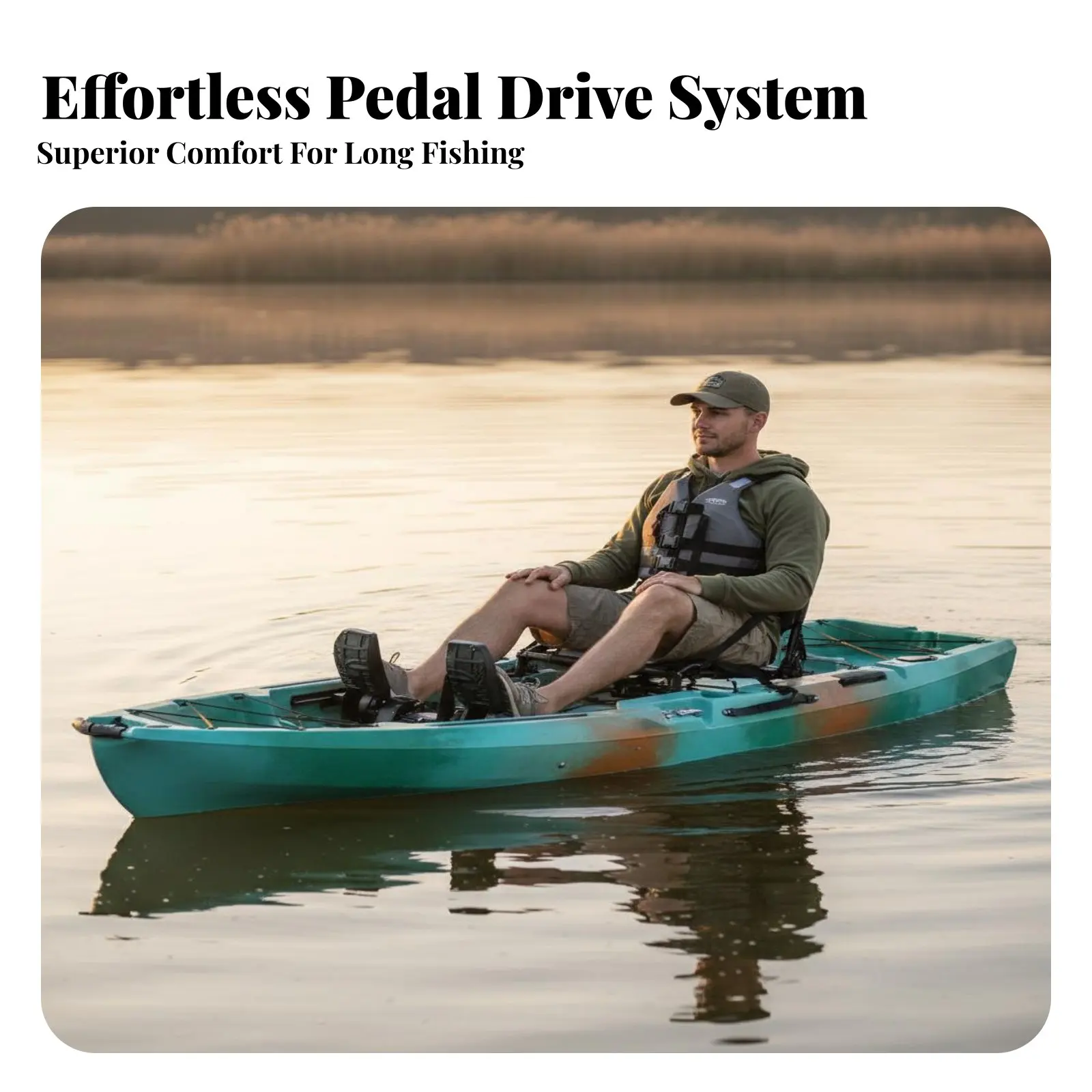 

Pedal Drive Fishing Boat Foldable Inflatable Fishing Kayak Inflatable Pedal Kayak Wear-Resistant Single Person Adaptable Boat