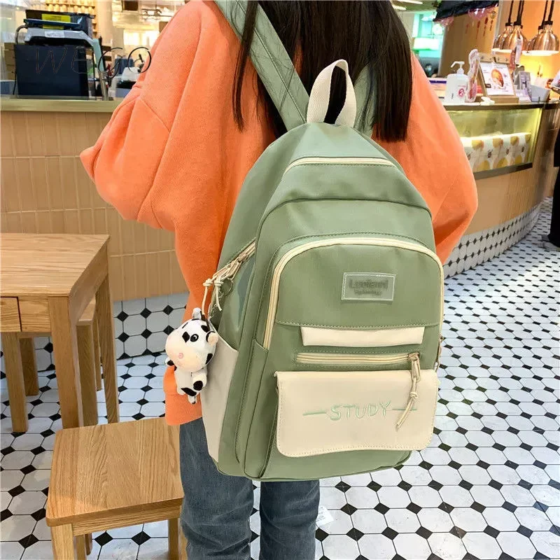 New Canvas Backpack Schoolbags Bags University Can Accommodate 15-inch Laptop Kawaii Kids Backpack