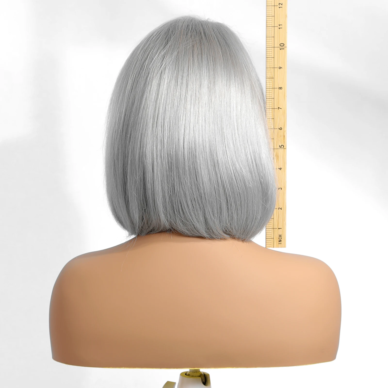 HD Lace Front Echthaar Perücken Straight Bob Grey Hair 13x4 transparente Spitze Echthaar Perücken vor gezupft HD Lace Perücken für Frauen