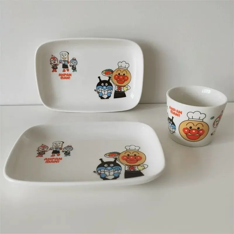 Japanese Cartoon Children's Ceramic Plate,Lovely Rice Bowl, Breakfast Dim Sum, Fruit Plates, Kitchen Tableware Tray Jewelry Dish