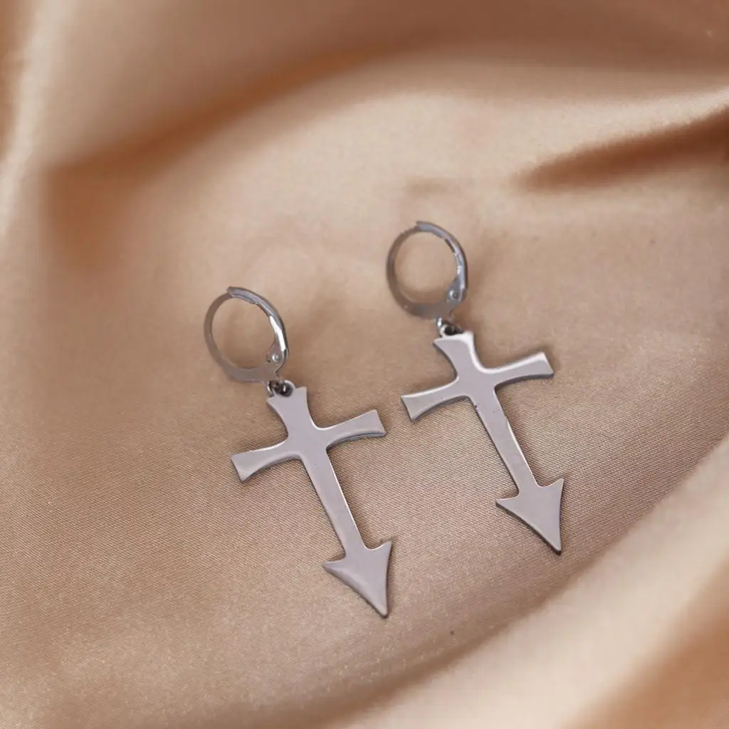 Cxwind Pretty Reckless Earrings Stainless Steel Pretty Reckless Cross Pendant Logo Tyler Molson Logo Symbol Earring Wholesale