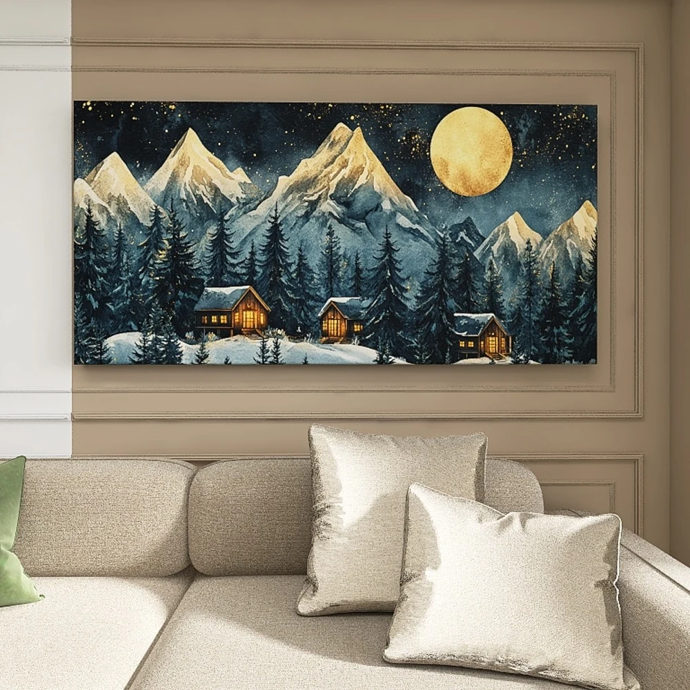 

1.5-Inch Thick Pine Solid Wood Frame, Canvas Wall Art, Birthday Gift Art Wall Painting, Bedroom, Office, Living Room