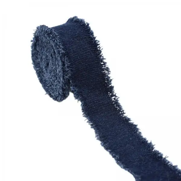 4 Rollos de Cinta de Mezclilla para Proyectos de Bricolaje, Cinta de Costura Ligera para Ropa de Cama, Bolsas y Prendas, Color Azul Oscuro