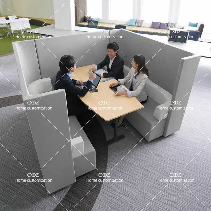 Modern Minimalist High Back Negotiation Sofa Fully Enclosed Private Industrial Style Semi Enclosed Office Independent Seating