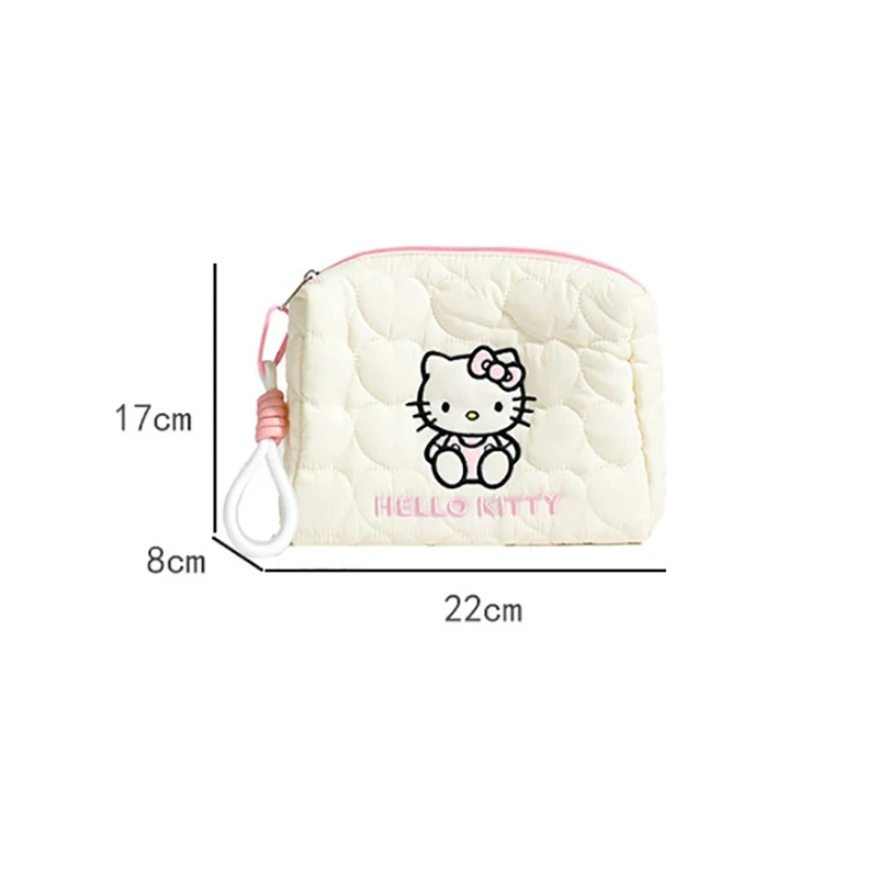 Miniso Sanrio Милая мультяшная сумка для хранения Hello Kitty Melody большая емкость ручная косметичка Kuromi Милая портативная косметичка