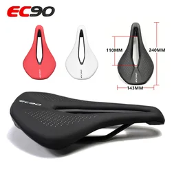 EC90 Sela de bicicleta para Mountain Bike, MTB, Assento de bicicleta de estrada, Ultraleve, Respirável, Almofada confortável, Corrida, Peças, Componentes