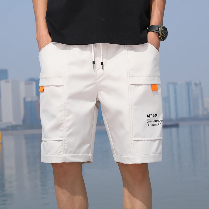 

Casual Workwear orts Men's Summer Loose Trendy Five-Quarter Length Youth Faionable Loose Fit Cargo Pants Straight Leg