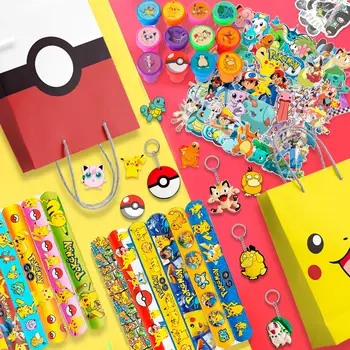 寶可夢主題兒童生日派對禮品套裝,110件寶可夢派對用品-皮卡丘禮品袋、徽章、貼紙等。 10 最佳銷售 寶可夢主題生日派對裝飾 - №5