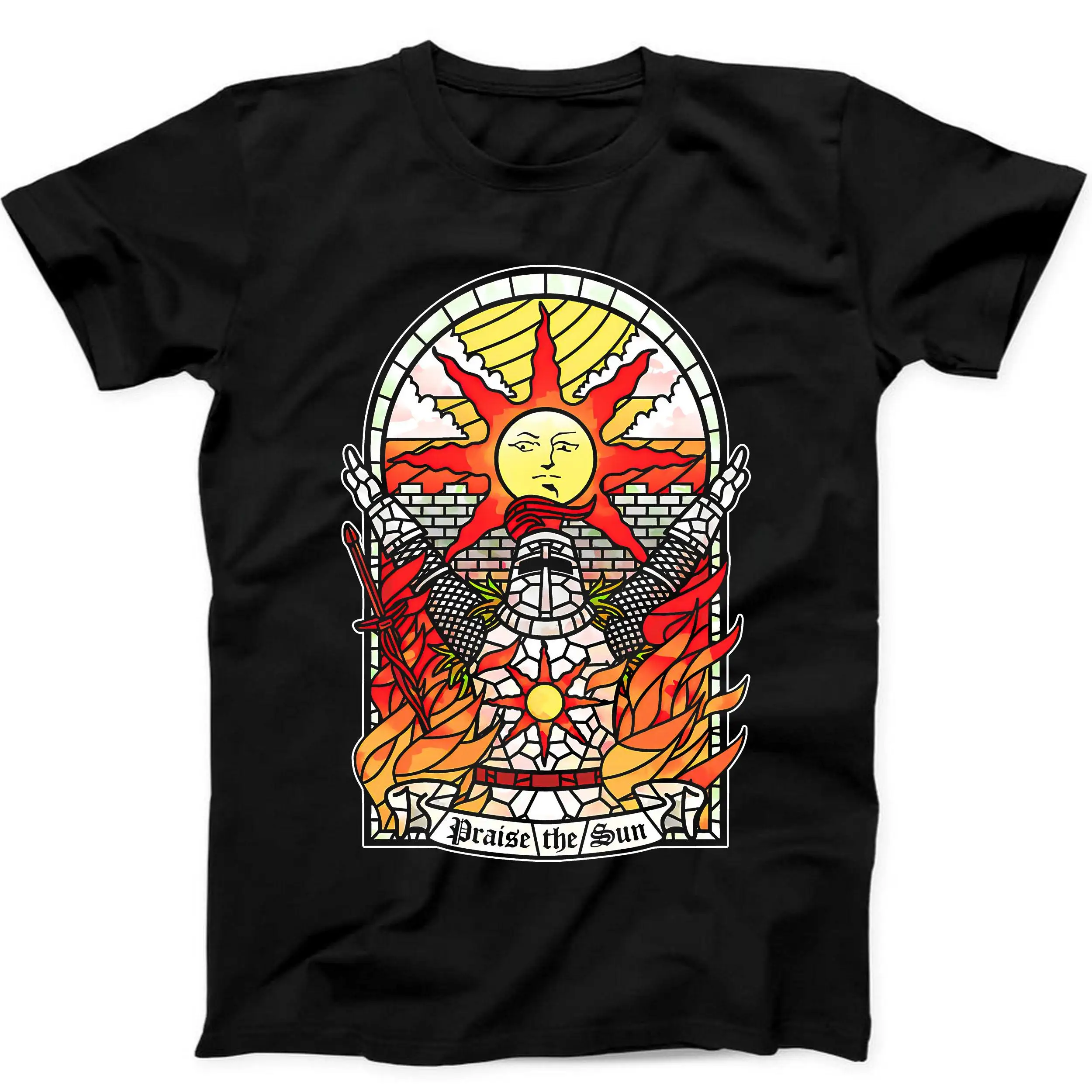 Praise The Sun Tarot Thank God Online Gaming Dark Souls Gift T Shirt Summer Men's and Women's Loose and Breathable T-shirt Top