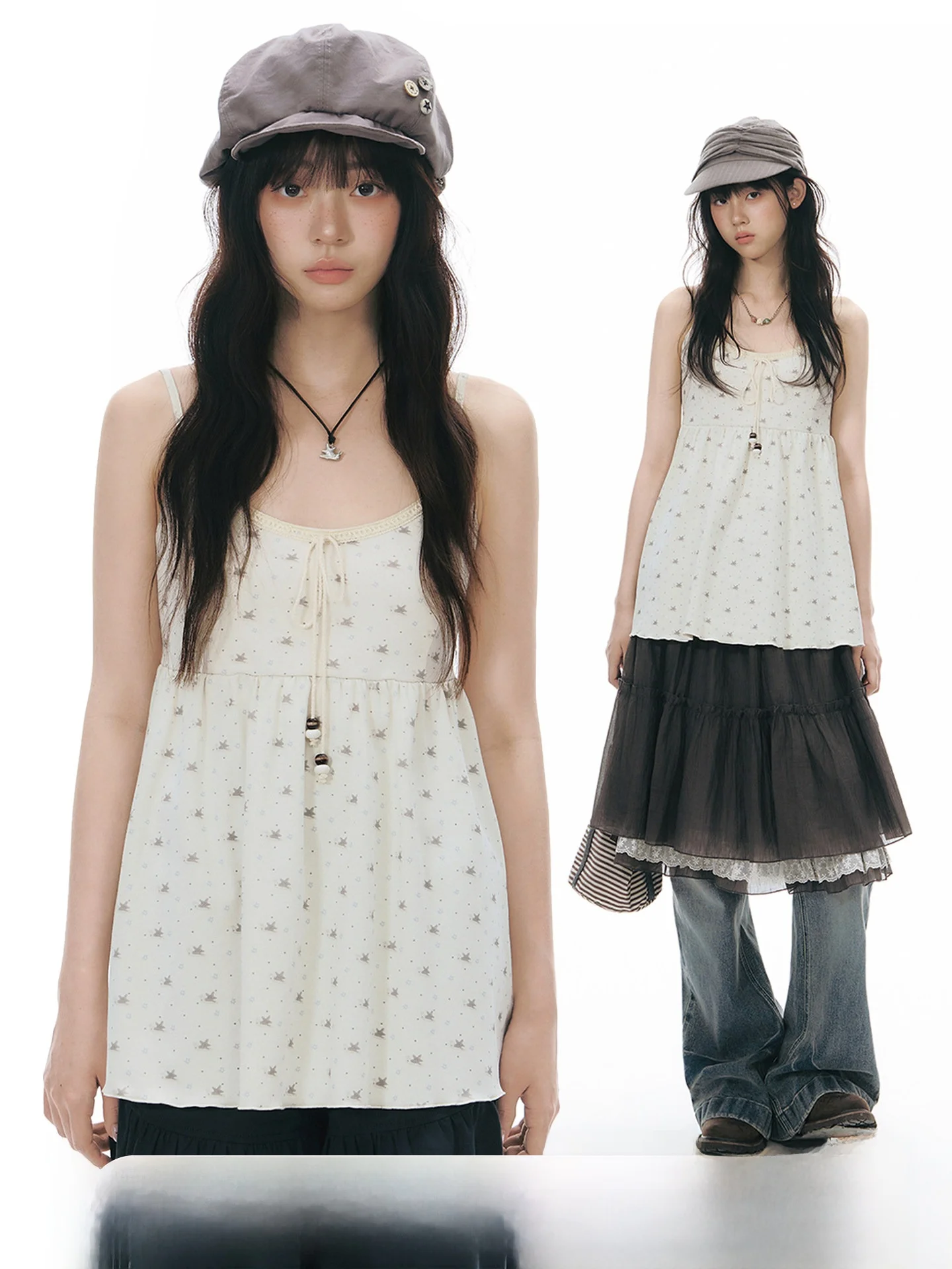 NAPSNAPS Original Summer Snail Print Knitted Vest Women's Sleeveless Top Sweet Cotton Loose Fit Fashion Outerwear