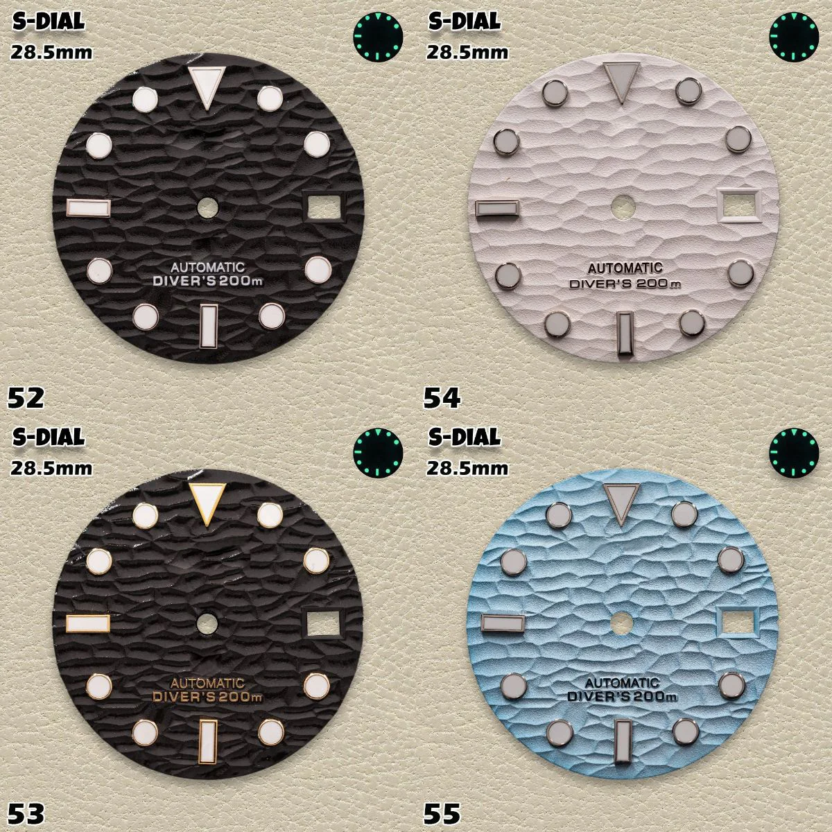 

НОВЫЙ высококачественный зеленый светящийся циферблат с эффектом пульсации C3, 28,5 мм | NH36/NH35, логотип S — аксессуары для модификации мужских часов