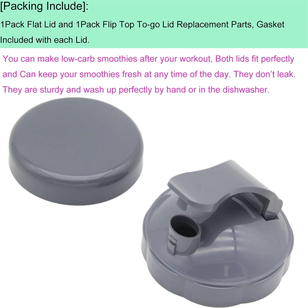 สังเคราะห์ MaterialcoverBlender ถ้วยฝาปิดแบนและ Flip Top To-Go ฝาปิดอะไหล่สําหรับเครื่องปั่นคั้นน้ําผลไม้ 600W 900W