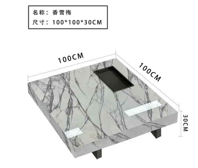 Sintered Stone Coffee Table Oversized Large Square Coffee Rock Plate End Table 2024 New Design