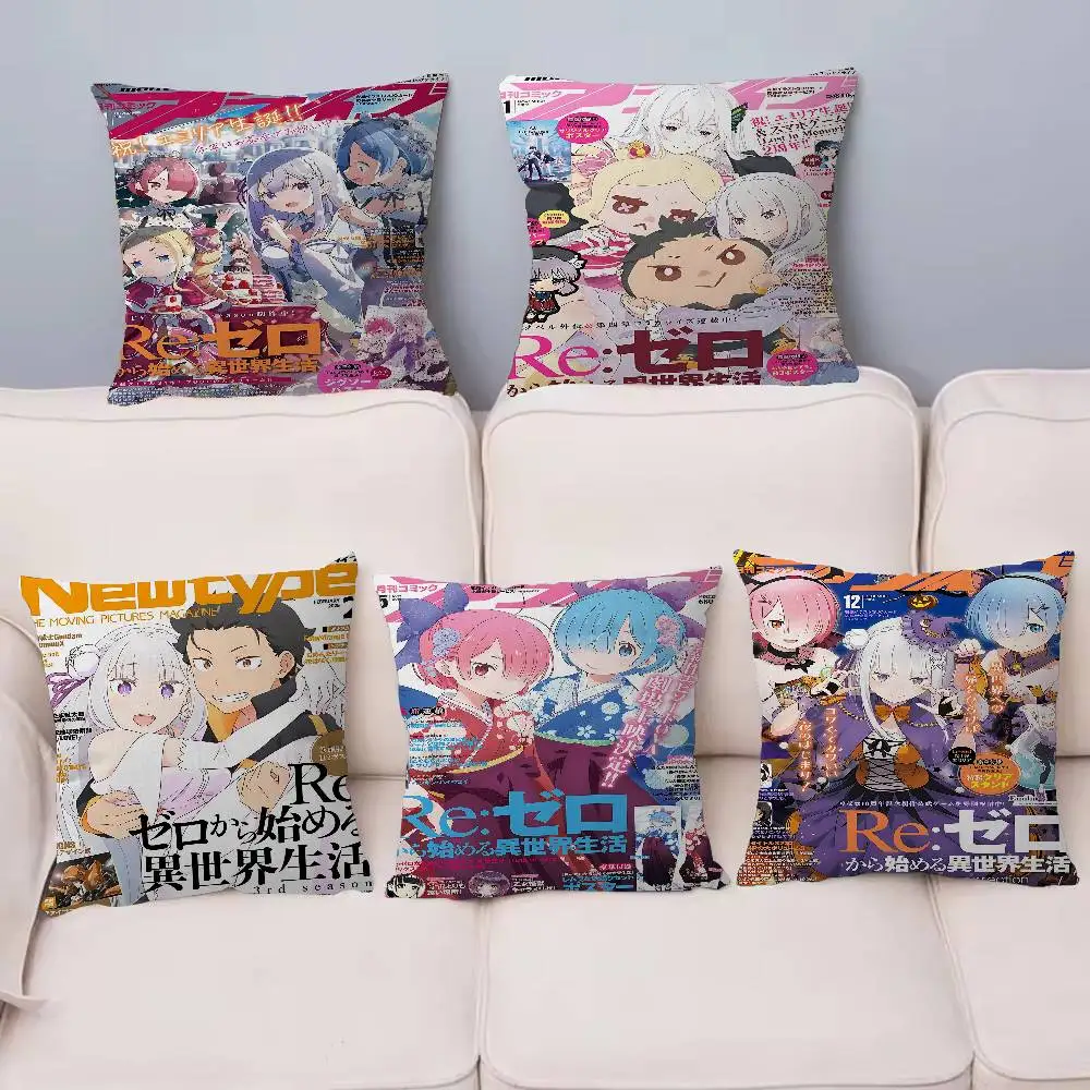 Anime Re Zero Maple Design Cushion Cover Happy Autumn Harvest decor Holiday Decorati Pillow Cover