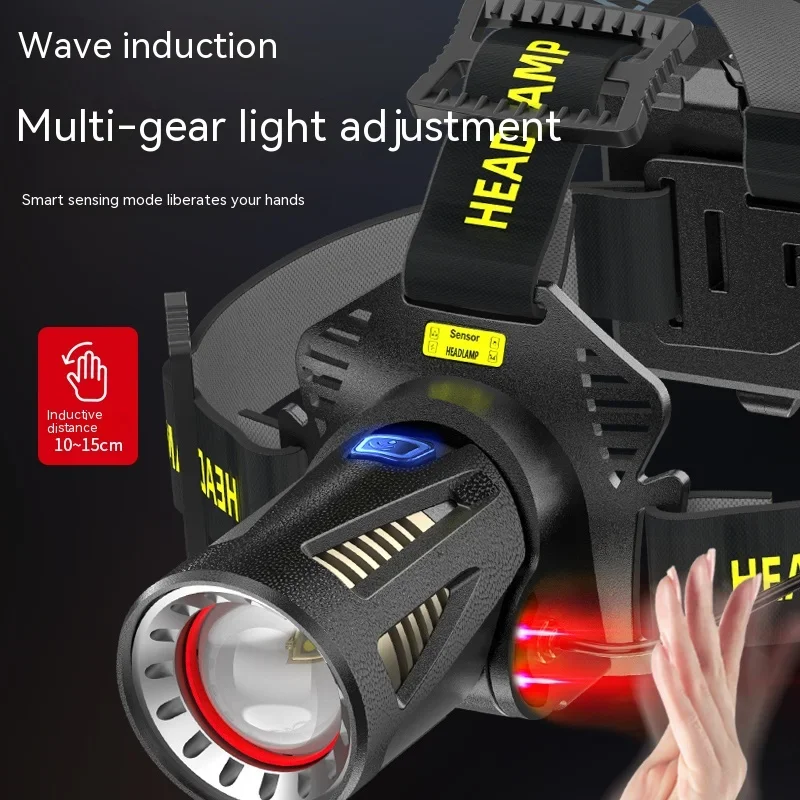 

Outdoor Waterproof LED Headlamp Zoomable Sensor Headlight USB Rechargeable Head Flashlight Fishing Emergency