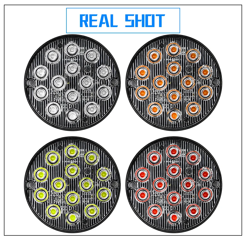 3 Inch Round LED Tail Light Emergency Marker Truck Flash Warning Strobe Lamp 12V 24V Motorcycle Trailer Pickup RV Signal Lamps