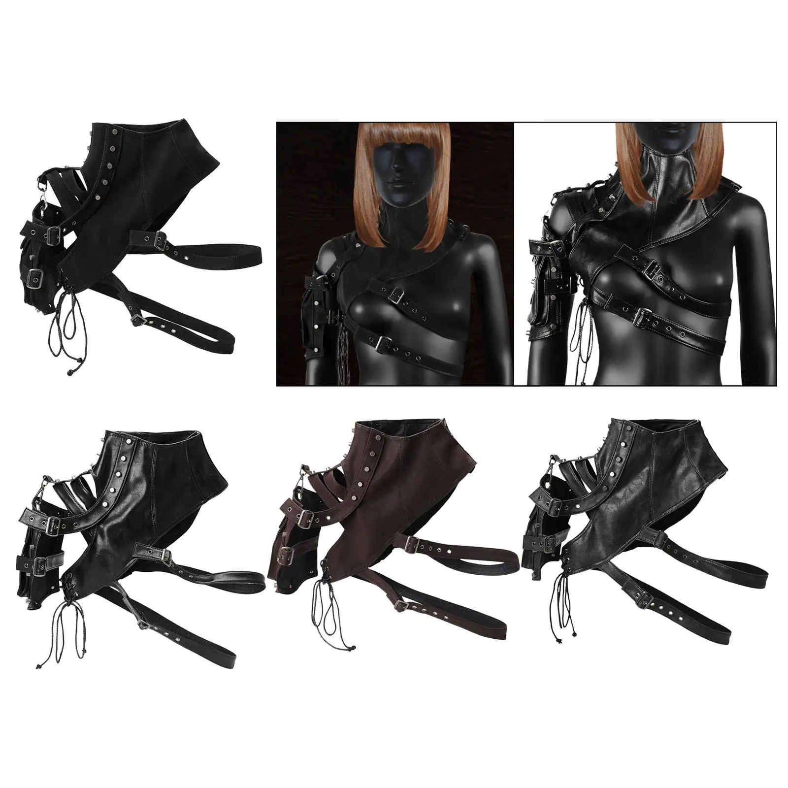 

Gothic Steampunk Shoulder Bag Creative Costume Accessory Trendy PU Leather
