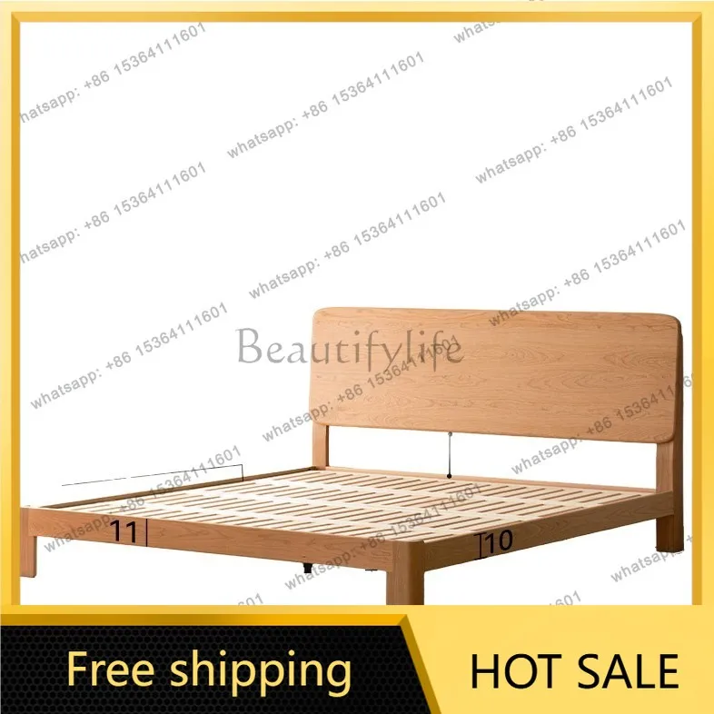 Factory Direct Sales High Bedside Large Board Cherry Wood Household Adjustable 1.5 * 2m Dun Dun Solid Wood